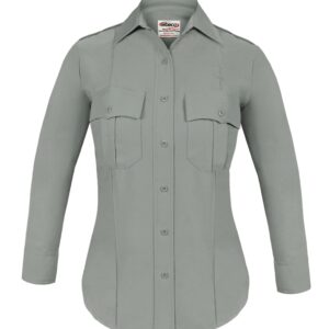 Elbeco Womens Textrop2 Long Sleeve Class A Uniform Shirt, Grey