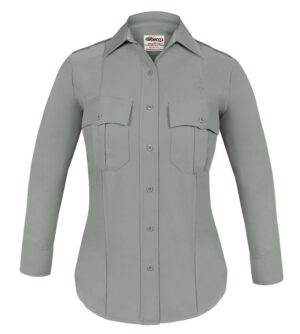 Elbeco Womens Textrop2 Long Sleeve Class A Uniform Shirt, Grey