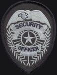 3 3/4" X 2 3/4" Security Officer Badge, Silver/Navy