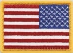 2 1/4" X 3 1/2" Reverse American Flags, Gold Border