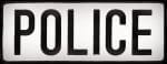 4" X 11" Police Back Patch, Black/Grey Reflective