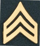 Sergeant Chevron, 3/4", Gold (military style)