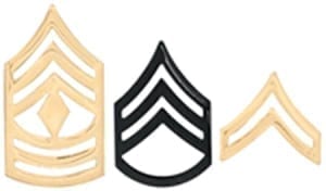 Staff Sergeant Chevron, 3/4", Gold (military style)