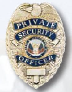 Private Security Officer Badge, Gold