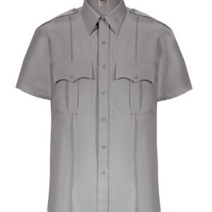 Elbeco Mens Textrop2 Short Sleeve Class A Uniform Shirt w/Zipper, Grey