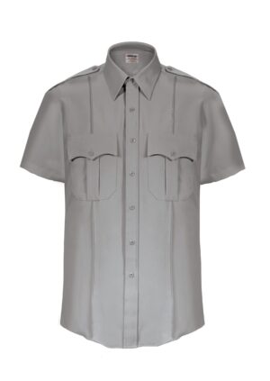 Elbeco Mens Textrop2 Short Sleeve Class A Uniform Shirt w/Zipper, Grey